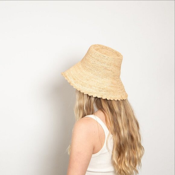 Wyeth Lacey Raffia Bucket Hat in Natural main image 2